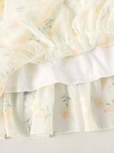 Young Girl Yellow Embroidered Sleeveless Waisted Dress